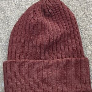 Brown beanie hat